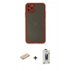 MARSİLYAN™- iPhone 11 Pro Max Kılıf Ahenk Çizgi Serisi - Siyah Bilvis Hayalet Cam Ekran Koruyucu + Renkli Kamera Lens Koruma Cam - SI