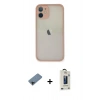 MARSİLYAN™- iPhone 11 Pro Max Kılıf Ahenk Çizgi Serisi - Siyah Bilvis Hayalet Cam Ekran Koruyucu + Shine Kamera Lens Koruma Cam - SH