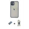 MARSİLYAN™- iPhone 11 Pro Max Kılıf Ahenk Çizgi Serisi - Siyah Bilvis Hayalet Cam Ekran Koruyucu + Shine Kamera Lens Koruma Cam - GI