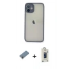 MARSİLYAN™- iPhone 11 Pro Max Kılıf Ahenk Çizgi Serisi - Siyah Bilvis Hayalet Cam Ekran Koruyucu + Shine Kamera Lens Koruma Cam - GS