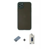 MARSİLYAN™- iPhone 11 Pro Max Kılıf Ahenk Çizgi Serisi - Siyah Bilvis Hayalet Cam Ekran Koruyucu + Shine Kamera Lens Koruma Cam - SABE
