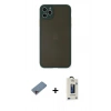 MARSİLYAN™- iPhone 11 Pro Max Kılıf Ahenk Çizgi Serisi - Siyah Bilvis Hayalet Cam Ekran Koruyucu + Shine Kamera Lens Koruma Cam - PE