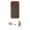 MARSİLYAN™- iPhone 11 Pro Max Kılıf Ahenk Çizgi Serisi - Siyah Bilvis Hayalet Cam Ekran Koruyucu + Pers Alüminyum Kamera Lens - YL