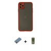 MARSİLYAN™- iPhone 11 Pro Max Kılıf Ahenk Çizgi Serisi - Siyah Joko Magic 5D Hayalet Cam + Açık Yeşil Metal Kamera Lens Koruma Cam