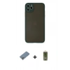 MARSİLYAN™- iPhone 11 Pro Max Kılıf Ahenk Çizgi Serisi - Siyah Joko Magic 5D Hayalet Cam + Metal Kamera Lens Koruma Cam - GS