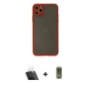 MARSİLYAN™- iPhone 11 Pro Max Kılıf Ahenk Çizgi Serisi - Siyah Joko Magic 5D Hayalet Cam + Kamera Lens Koruma Cam - SF