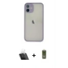 MARSİLYAN™- iPhone 11 Pro Max Kılıf Ahenk Çizgi Serisi - Siyah Joko Magic 5D Hayalet Cam + Kamera Lens Koruma Cam - SF