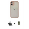 MARSİLYAN™- iPhone 11 Pro Max Kılıf Ahenk Çizgi Serisi - Siyah Joko Magic 5D Hayalet Cam + Kamera Lens Koruma Cam - SF