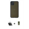 MARSİLYAN™- iPhone 11 Pro Max Kılıf Ahenk Çizgi Serisi - Siyah Joko Magic 5D Hayalet Cam + Kamera Lens Koruma Cam - SF