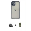 MARSİLYAN™- iPhone 11 Pro Max Kılıf Ahenk Çizgi Serisi - Siyah Joko Magic 5D Hayalet Cam + Kamera Lens Koruma Cam - SF