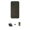 MARSİLYAN™- iPhone 11 Pro Max Kılıf Ahenk Çizgi Serisi - Siyah Joko Magic 5D Hayalet Cam + Kamera Lens Koruma Cam - SF