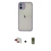 MARSİLYAN™- iPhone 11 Pro Max Kılıf Ahenk Çizgi Serisi - Siyah Joko Magic 5D Hayalet Cam + Pers Alüminyum Kamera Lens - KI