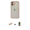 MARSİLYAN™- iPhone 11 Pro Max Kılıf Ahenk Çizgi Serisi - Siyah Joko Magic 5D Hayalet Cam + Mavi Renkli Kamera Lens Koruma Cam