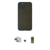 MARSİLYAN™- iPhone 11 Pro Max Kılıf Ahenk Çizgi Serisi - Siyah Joko Magic 5D Hayalet Cam + Pers Alüminyum Kamera Lens - YL