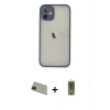 MARSİLYAN™- iPhone 11 Pro Max Kılıf Ahenk Çizgi Serisi - Siyah Joko Magic 5D Hayalet Cam + Rainbow Kamera Lens Koruma Cam - YL