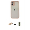 MARSİLYAN™- iPhone 11 Pro Max Kılıf Ahenk Çizgi Serisi - Siyah Joko Magic 5D Hayalet Cam + Renkli Kamera Lens Koruma Cam - PE