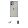 MARSİLYAN™- iPhone 11 Pro Max Kılıf Ahenk Çizgi Serisi - Siyah Joko Magic 5D Hayalet Cam + Renkli Kamera Lens Koruma Cam - PE