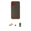 MARSİLYAN™- iPhone 11 Pro Max Kılıf Ahenk Çizgi Serisi - Siyah Joko Magic 5D Hayalet Cam + Renkli Kamera Lens Koruma Cam - PE