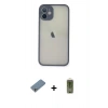 MARSİLYAN™- iPhone 11 Pro Max Kılıf Ahenk Çizgi Serisi - Siyah Joko Magic 5D Hayalet Cam + Shine Kamera Lens Koruma Cam - GS