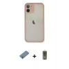 MARSİLYAN™- iPhone 11 Pro Max Kılıf Ahenk Çizgi Serisi - Siyah Joko Magic 5D Hayalet Cam + Shine Kamera Lens Koruma Cam - GS