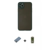 MARSİLYAN™- iPhone 11 Pro Max Kılıf Ahenk Çizgi Serisi - Siyah Joko Magic 5D Hayalet Cam + Shine Kamera Lens Koruma Cam - GS
