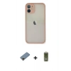 MARSİLYAN™- iPhone 11 Pro Max Kılıf Ahenk Çizgi Serisi - Siyah Joko Magic 5D Hayalet Cam + Shine Kamera Lens Koruma Cam - GD