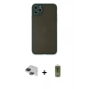 MARSİLYAN™- iPhone 11 Pro Max Kılıf Ahenk Çizgi Serisi - Siyah Joko Magic 5D Hayalet Cam + Pers Alüminyum Kamera Lens - SH