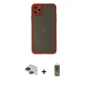 MARSİLYAN™- iPhone 11 Pro Max Kılıf Ahenk Çizgi Serisi - Siyah Joko Magic 5D Hayalet Cam + Pers Alüminyum Kamera Lens - SH
