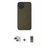 MARSİLYAN™- iPhone 11 Pro Max Kılıf Ahenk Çizgi Serisi - Siyah Joko Magic 5D Hayalet Cam + Pers Alüminyum Kamera Lens - SH