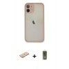 MARSİLYAN™- iPhone 11 Pro Max Kılıf Ahenk Çizgi Serisi - Siyah Joko Magic 5D Hayalet Cam + Renkli Kamera Lens Koruma Cam - YL