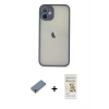 MARSİLYAN™- iPhone 11 Pro Max Kılıf Ahenk Çizgi Serisi - Siyah Mat Seramik Nano Ekran Koruyucu + Metal Kamera Lens Koruma Cam - AKYL