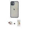 MARSİLYAN™- iPhone 11 Pro Max Kılıf Ahenk Çizgi Serisi - Siyah Mat Seramik Nano Ekran Koruyucu + Pers Alüminyum Kamera Lens - KI