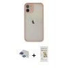 MARSİLYAN™- iPhone 11 Pro Max Kılıf Ahenk Çizgi Serisi - Siyah Mat Seramik Nano Ekran Koruyucu + Pers Alüminyum Kamera Lens - LT