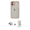 MARSİLYAN™- iPhone 11 Pro Max Kılıf Ahenk Çizgi Serisi - Siyah Mat Seramik Nano Ekran Koruyucu + Pers Alüminyum Kamera Lens - YL