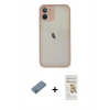 MARSİLYAN™- iPhone 11 Pro Max Kılıf Ahenk Çizgi Serisi - Siyah Mat Seramik Nano Ekran Koruyucu + Shine Kamera Lens Koruma Cam - GS