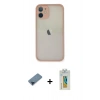 MARSİLYAN™- iPhone 11 Pro Max Kılıf Ahenk Çizgi Serisi - Siyah Polymer Nano Ekran Koruyucu + Metal Kamera Lens Koruma Cam - MI