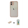 MARSİLYAN™- iPhone 11 Pro Max Kılıf Ahenk Çizgi Serisi - Siyah Polymer Nano Ekran Koruyucu + Renkli Kamera Lens Koruma Cam - MI