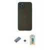 MARSİLYAN™- iPhone 11 Pro Max Kılıf Ahenk Çizgi Serisi - Siyah Polymer Nano Ekran Koruyucu + Shine Kamera Lens Koruma Cam - GS