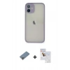 MARSİLYAN™- iPhone 11 Pro Max Kılıf Ahenk Çizgi Serisi - Siyah Seramik Nano Ekran Koruyucu + Metal Kamera Lens Koruma Cam - GD