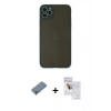 MARSİLYAN™- iPhone 11 Pro Max Kılıf Ahenk Çizgi Serisi - Siyah Seramik Nano Ekran Koruyucu + Metal Kamera Lens Koruma Cam - GD