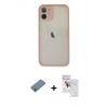 MARSİLYAN™- iPhone 11 Pro Max Kılıf Ahenk Çizgi Serisi - Siyah Seramik Nano Ekran Koruyucu + Shine Kamera Lens Koruma Cam - GS