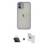 MARSİLYAN™- iPhone 11 Pro Max Kılıf Ahenk Çizgi Serisi - Siyah Seramik Nano Ekran Koruyucu + Kamera Lens Koruma Cam - SF