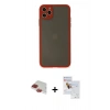 MARSİLYAN™- iPhone 11 Pro Max Kılıf Ahenk Çizgi Serisi - Siyah Seramik Nano Ekran Koruyucu + Pers Alüminyum Kamera Lens - KI