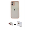 MARSİLYAN™- iPhone 11 Pro Max Kılıf Ahenk Çizgi Serisi - Siyah Seramik Nano Ekran Koruyucu + Pers Alüminyum Kamera Lens - KI