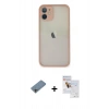MARSİLYAN™- iPhone 11 Pro Max Kılıf Ahenk Çizgi Serisi - Siyah Seramik Nano Ekran Koruyucu + Shine Kamera Lens Koruma Cam - GI