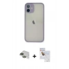 MARSİLYAN™- iPhone 11 Pro Max Kılıf Ahenk Çizgi Serisi - Siyah Seramik Nano Ekran Koruyucu + Yeşil Pers Alüminyum Kamera Lens
