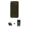MARSİLYAN™- iPhone 11 Pro Max Kılıf Ahenk Doku - Şeffaf 360 Full Body Arka Koruyucu + Kamera Lens Koruma Cam - SF