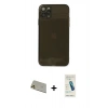 MARSİLYAN™- iPhone 11 Pro Max Kılıf Ahenk Doku - Şeffaf Pasifik Cam Ekran Koruyucu + Rainbow Kamera Lens Koruma Cam - GD