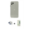 MARSİLYAN™- iPhone 11 Pro Max Kılıf Ahenk Doku - Siyah 20D Premium Cam Ekran Koruyucu + Pers Alüminyum Kamera Lens - LT