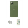 MARSİLYAN™- iPhone 11 Pro Max Kılıf Ahenk Doku - Siyah 20D Premium Cam Ekran Koruyucu + Pers Alüminyum Kamera Lens - YL